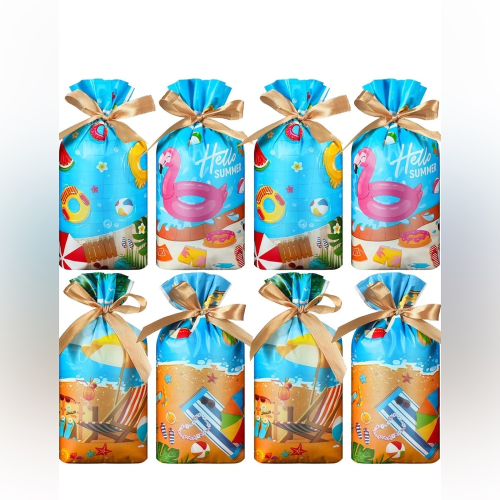 New 60 Pcs Summer Party Favor Bags Summer Pool Beach Drawstring Gift Bags - Picture 2 of 4